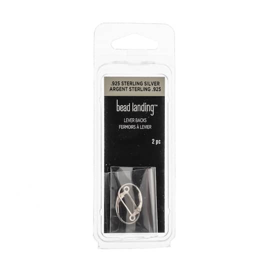 14mm Sterling Silver Lever Backs, 2ct. by Bead Landing™